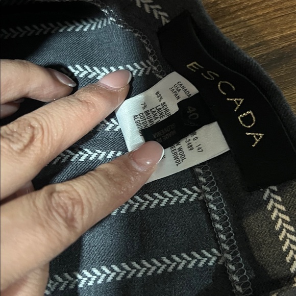 Escada gray and White Pinstripe Two-Piece Pantsuit - Picture 11 of 12